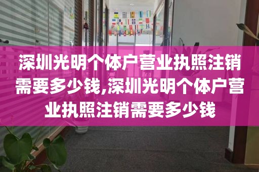 深圳光明个体户营业执照注销需要多少钱,深圳光明个体户营业执照注销需要多少钱