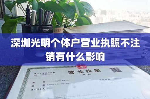 深圳光明个体户营业执照不注销有什么影响