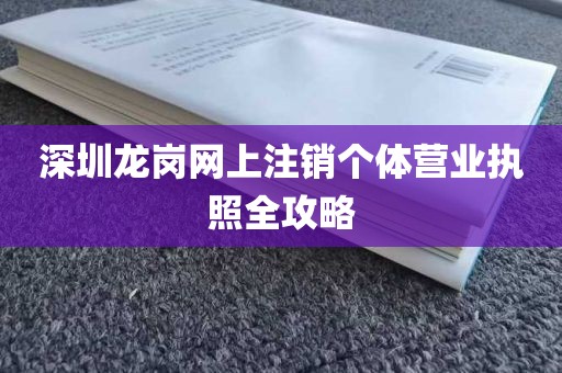 深圳龙岗网上注销个体营业执照全攻略
