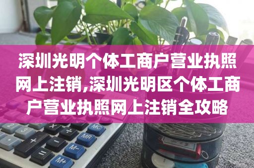 深圳光明个体工商户营业执照网上注销,深圳光明区个体工商户营业执照网上注销全攻略