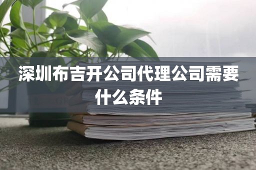 深圳布吉开公司代理公司需要什么条件