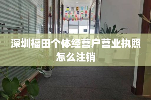 深圳福田个体经营户营业执照怎么注销