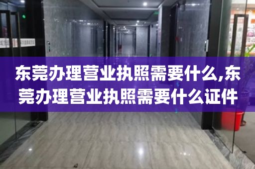 东莞办理营业执照需要什么,东莞办理营业执照需要什么证件
