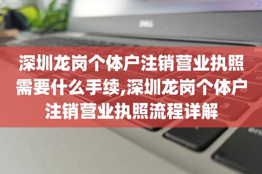 深圳龙岗个体户注销营业执照需要什么手续,深圳龙岗个体户注销营业执照流程详解