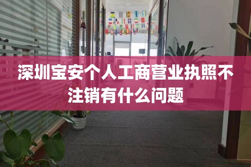 深圳宝安个人工商营业执照不注销有什么问题