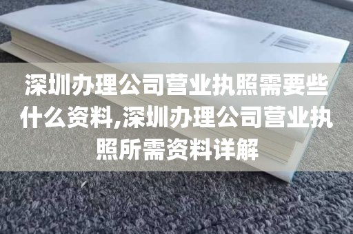 深圳办理公司营业执照需要些什么资料,深圳办理公司营业执照所需资料详解