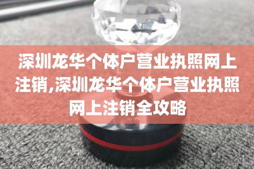 深圳龙华个体户营业执照网上注销,深圳龙华个体户营业执照网上注销全攻略
