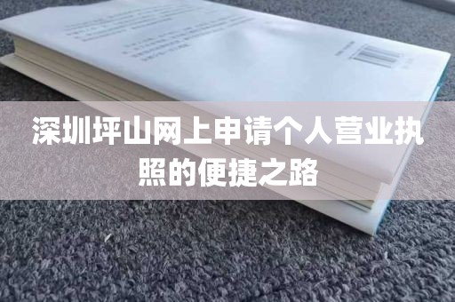 深圳坪山网上申请个人营业执照的便捷之路