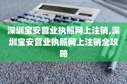 深圳宝安营业执照网上注销,深圳宝安营业执照网上注销全攻略