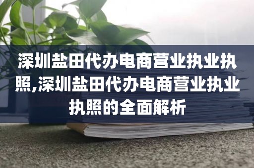 深圳盐田代办电商营业执业执照,深圳盐田代办电商营业执业执照的全面解析
