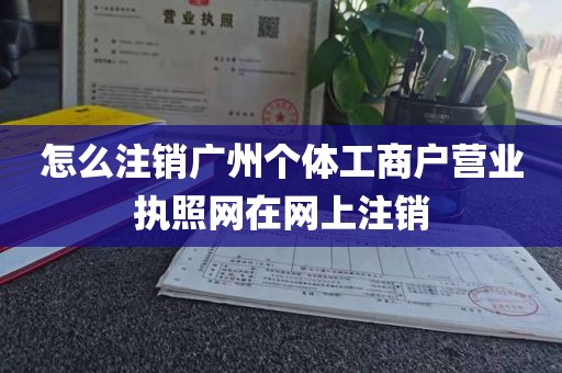 怎么注销广州个体工商户营业执照网在网上注销