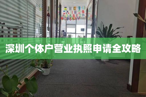 深圳个体户营业执照申请全攻略