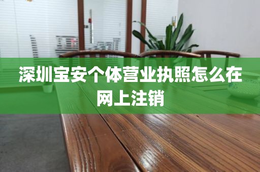 深圳宝安个体营业执照怎么在网上注销