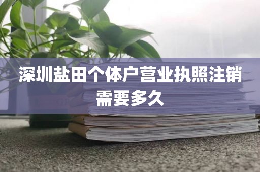 深圳盐田个体户营业执照注销需要多久