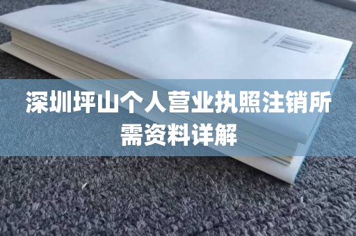 深圳坪山个人营业执照注销所需资料详解