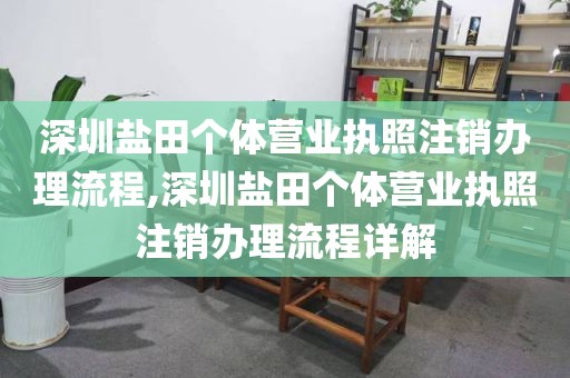 深圳盐田个体营业执照注销办理流程,深圳盐田个体营业执照注销办理流程详解