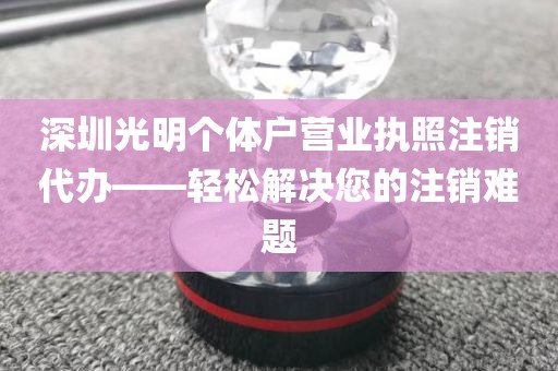 深圳光明个体户营业执照注销代办——轻松解决您的注销难题