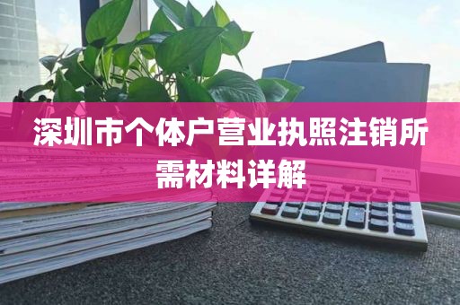 深圳市个体户营业执照注销所需材料详解