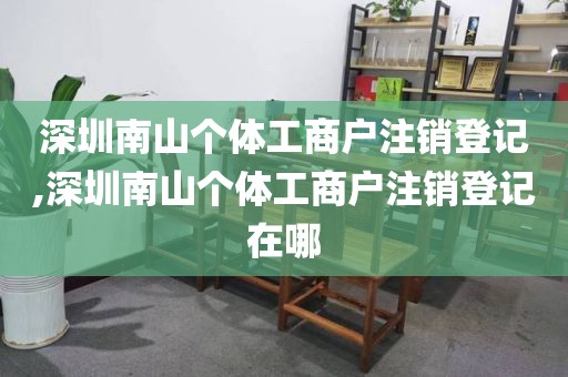 深圳南山个体工商户注销登记,深圳南山个体工商户注销登记在哪