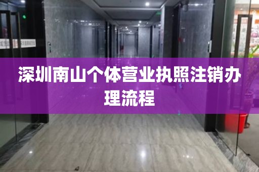 深圳南山个体营业执照注销办理流程