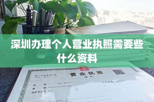深圳办理个人营业执照需要些什么资料