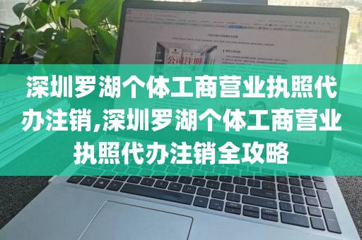 深圳罗湖个体工商营业执照代办注销,深圳罗湖个体工商营业执照代办注销全攻略