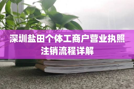 深圳盐田个体工商户营业执照注销流程详解