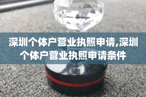 深圳个体户营业执照申请,深圳个体户营业执照申请条件