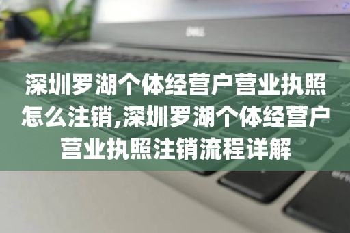 深圳罗湖个体经营户营业执照怎么注销,深圳罗湖个体经营户营业执照注销流程详解