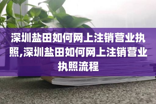 深圳盐田如何网上注销营业执照,深圳盐田如何网上注销营业执照流程