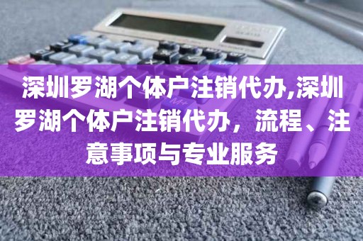 深圳罗湖个体户注销代办,深圳罗湖个体户注销代办，流程、注意事项与专业服务