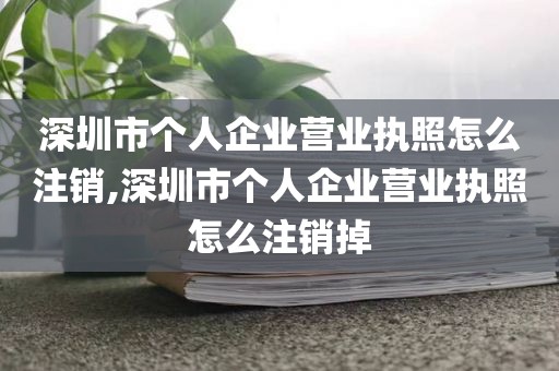 深圳市个人企业营业执照怎么注销,深圳市个人企业营业执照怎么注销掉