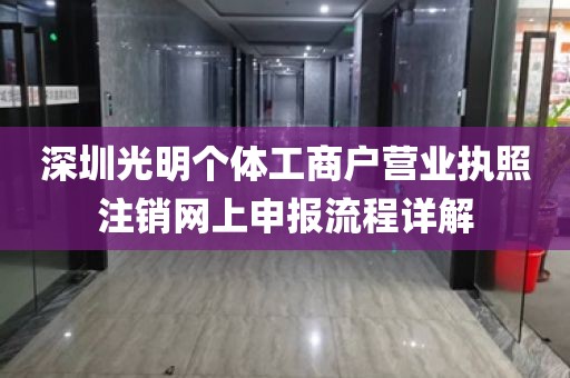 深圳光明个体工商户营业执照注销网上申报流程详解