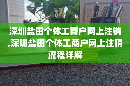 深圳盐田个体工商户网上注销,深圳盐田个体工商户网上注销流程详解