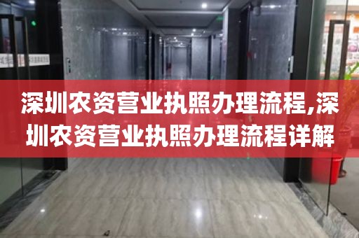 深圳农资营业执照办理流程,深圳农资营业执照办理流程详解