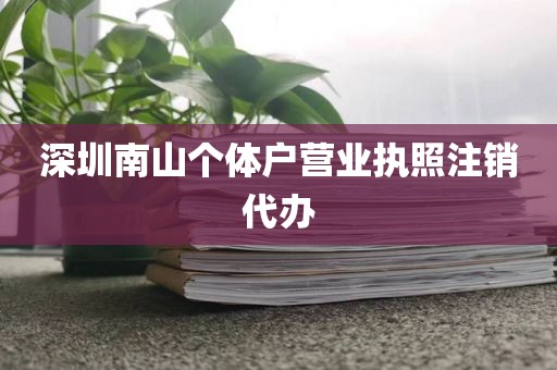 深圳南山个体户营业执照注销代办
