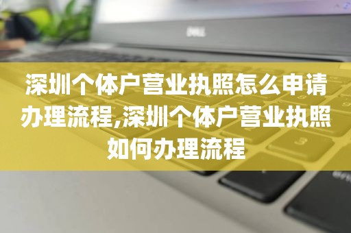 深圳个体户营业执照怎么申请办理流程,深圳个体户营业执照如何办理流程