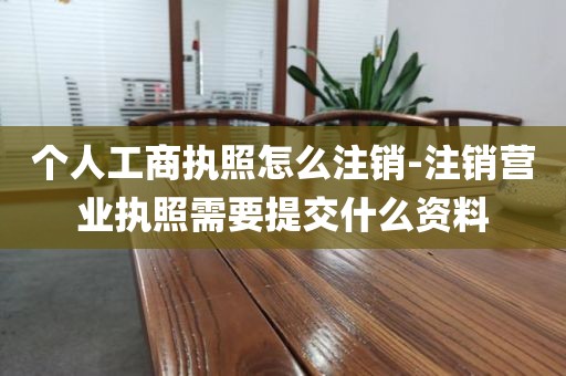 个人工商执照怎么注销-注销营业执照需要提交什么资料
