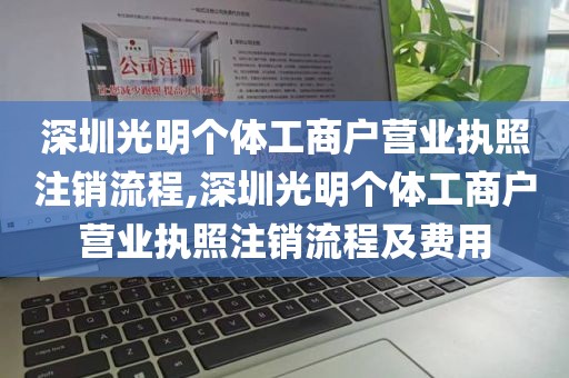 深圳光明个体工商户营业执照注销流程,深圳光明个体工商户营业执照注销流程及费用