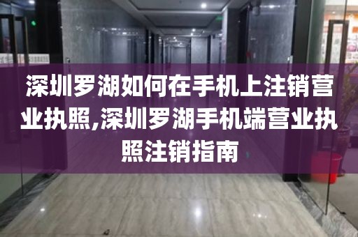 深圳罗湖如何在手机上注销营业执照,深圳罗湖手机端营业执照注销指南