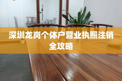 深圳龙岗个体户营业执照注销全攻略