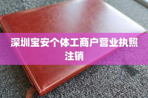 深圳宝安个体工商户营业执照注销