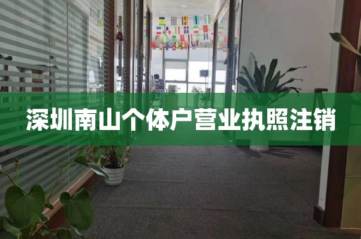 深圳南山个体户营业执照注销