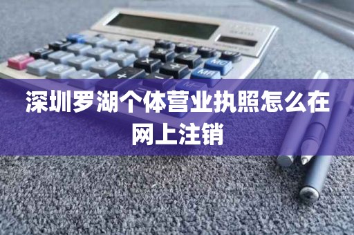 深圳罗湖个体营业执照怎么在网上注销