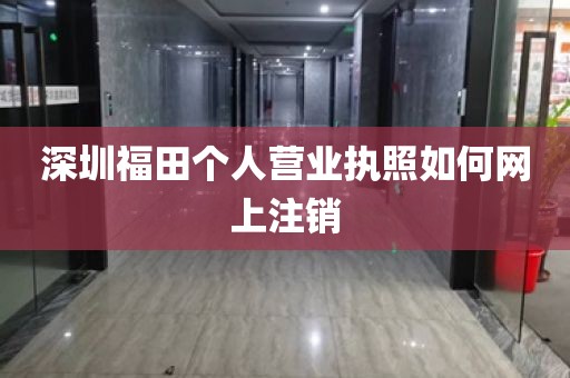 深圳福田个人营业执照如何网上注销