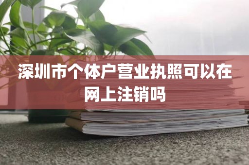 深圳市个体户营业执照可以在网上注销吗