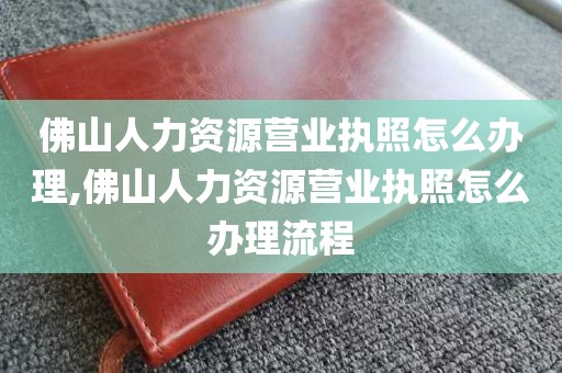佛山人力资源营业执照怎么办理,佛山人力资源营业执照怎么办理流程