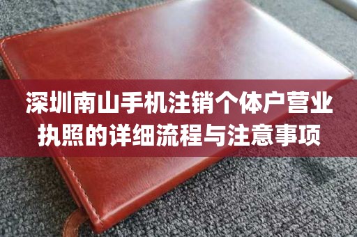 深圳南山手机注销个体户营业执照的详细流程与注意事项