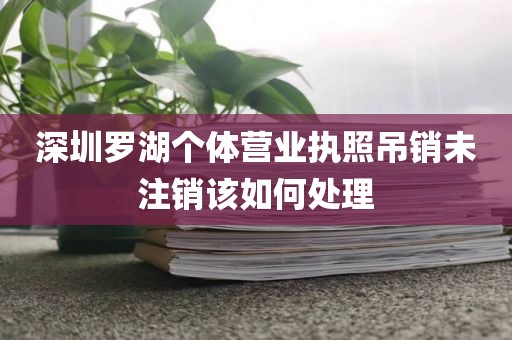 深圳罗湖个体营业执照吊销未注销该如何处理