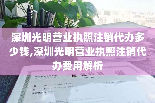 深圳光明营业执照注销代办多少钱,深圳光明营业执照注销代办费用解析